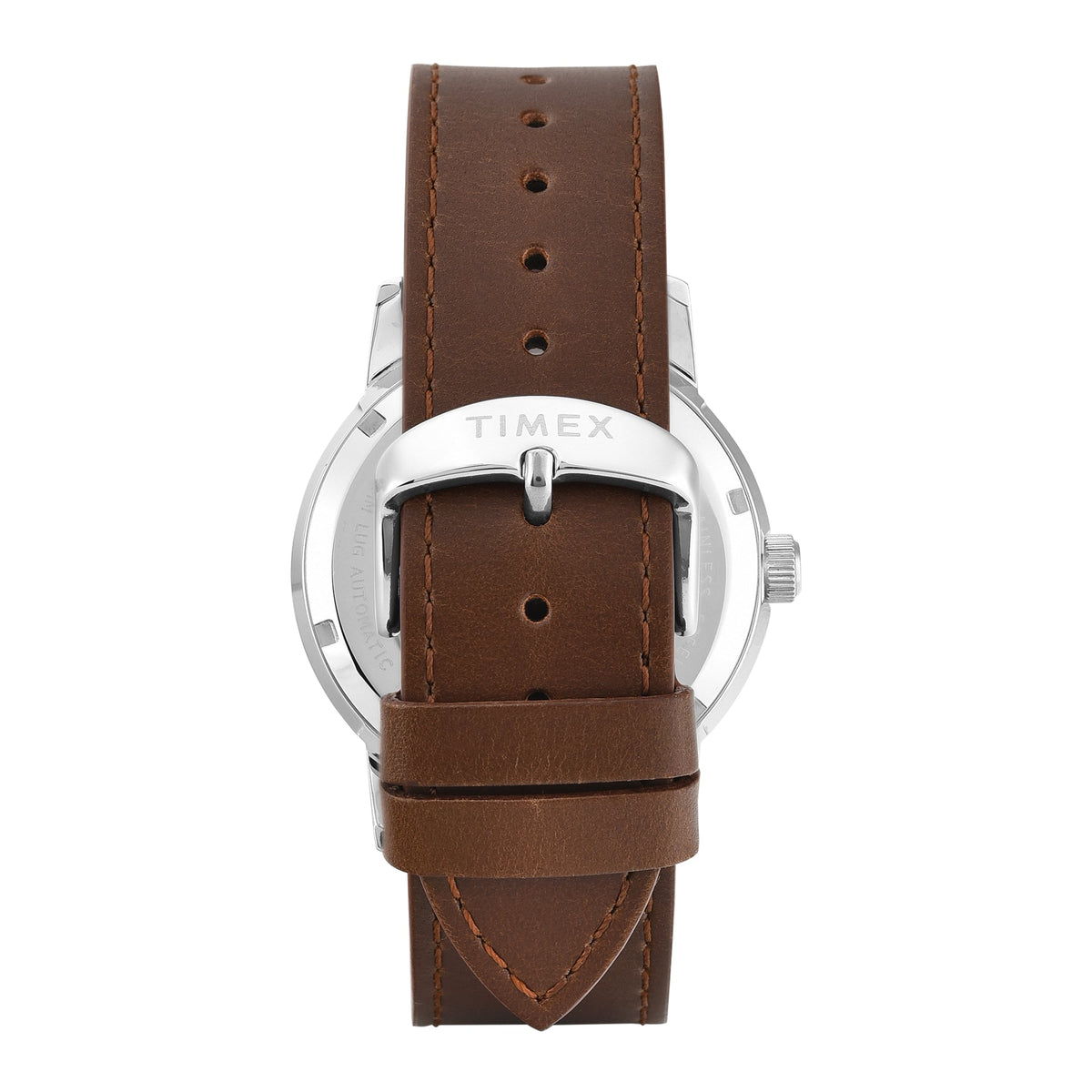 Timex Marlin Automatic 42mm Salmon Pink Dial Brown Leather Men's Watch | Timex TWEG26701 - VERSE -