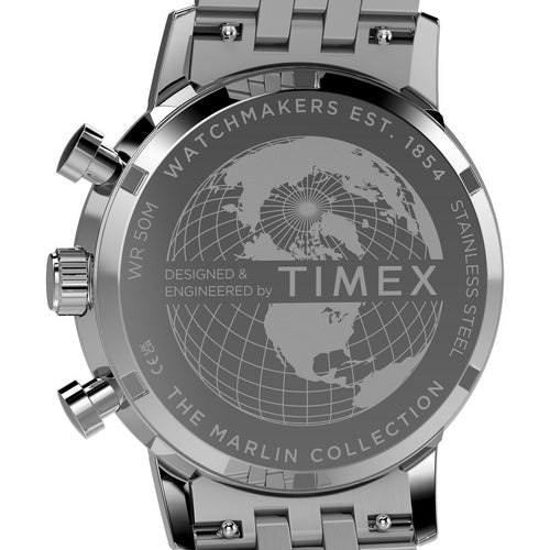 Timex Marlin Chronograph Tachymeter 40mm Ice Blue Dial Stainless Steel Men's Watch | Timex TW2Y66500 - VERSE -