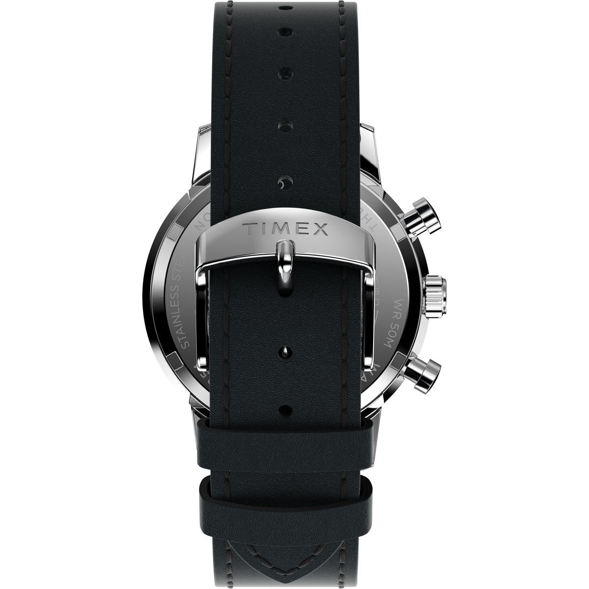 Timex Marlin Chronograph Tachymeter 40mm Panda Dial Black Leather Men's Watch | Timex TW2W10300UJ - VERSE -