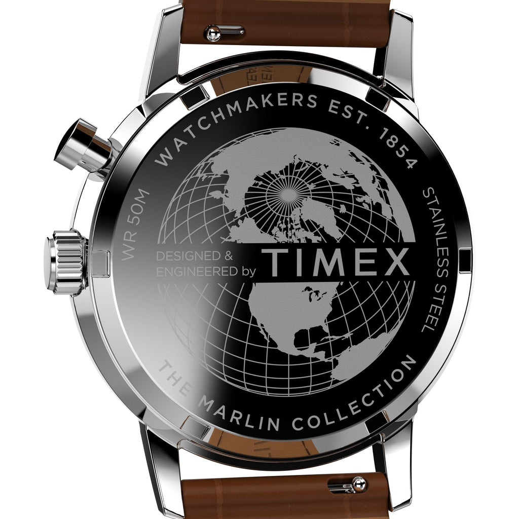 Timex Marlin Moon Phase Multifunction 40mm Forest Green Dial Brown Leather Men's Watch | Timex TWEG26800 - VERSE -
