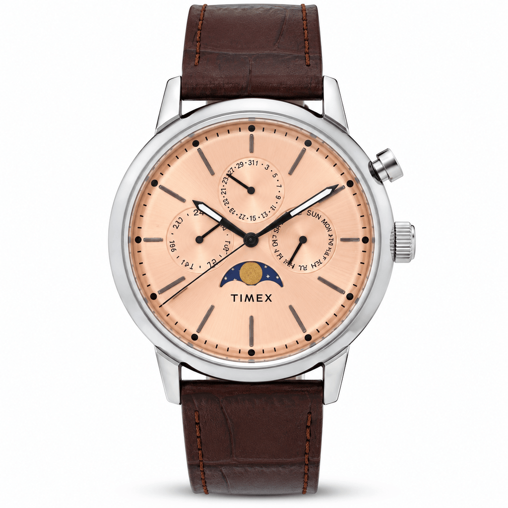 TIMEX Marlin TWEG26801 Rose Gold-Tone Round Dial 40mm Analog Moon Phase Men's Watch| TIMEX Marlin TWEG26801 - VERSE -