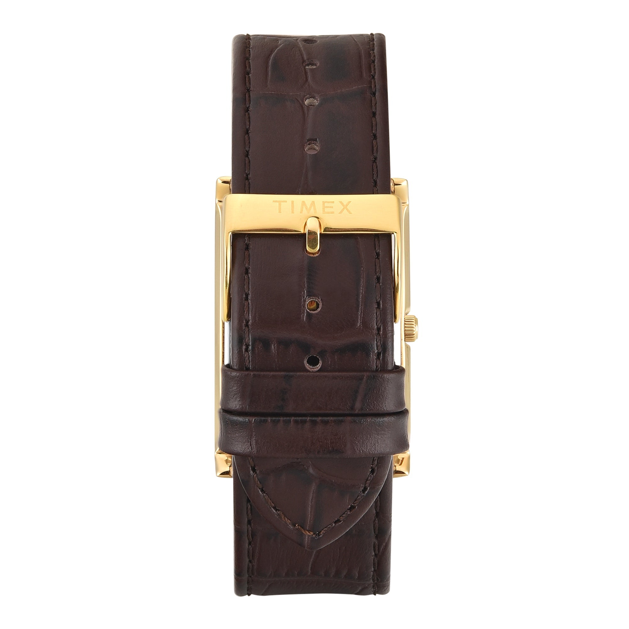 Timex Signio Quartz White Dial Brown Leather Men's Tank Watch | Timex TWEG34300 - VERSE -