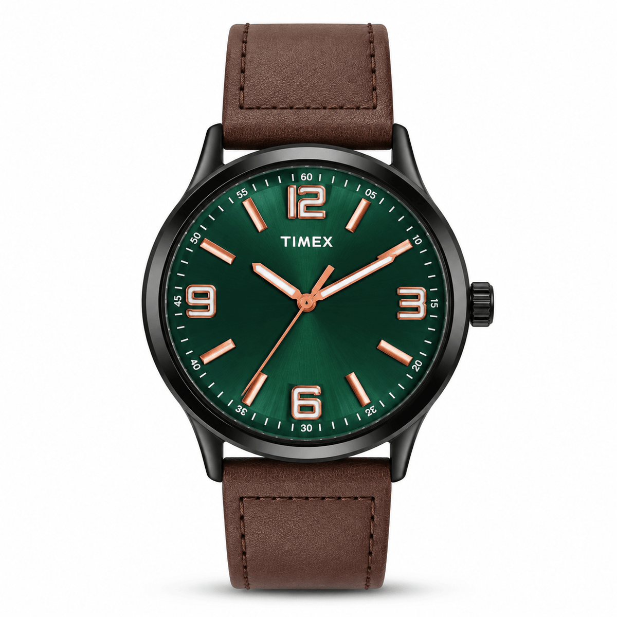 Timex TWTG65SM02 Men’s Analog Watch – Green Dial, Brown Leather Strap| Timex TWTG65SM02 - VERSE -