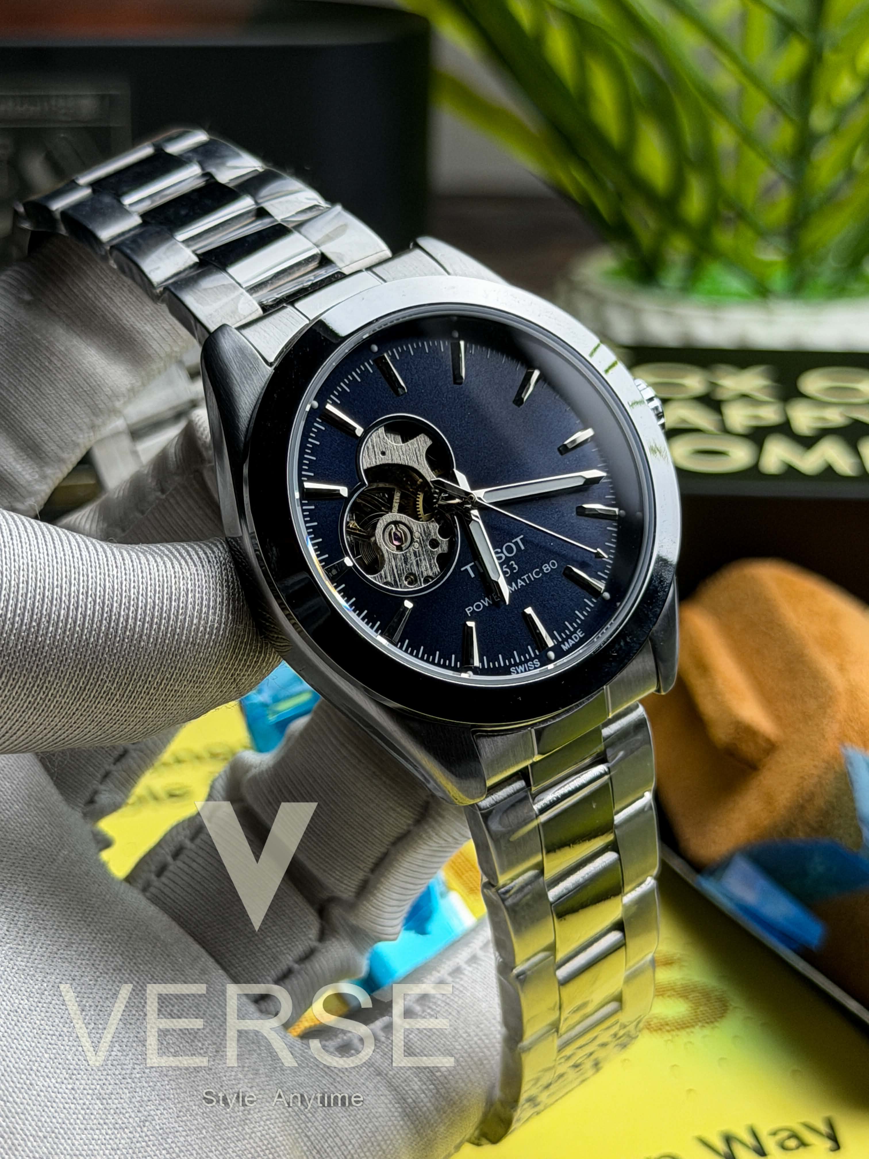 Tissot Gentleman Powermatic 80 Open Heart | Midnight Blue Sunray Dial - ( Semi Triple A ) - VERSE -