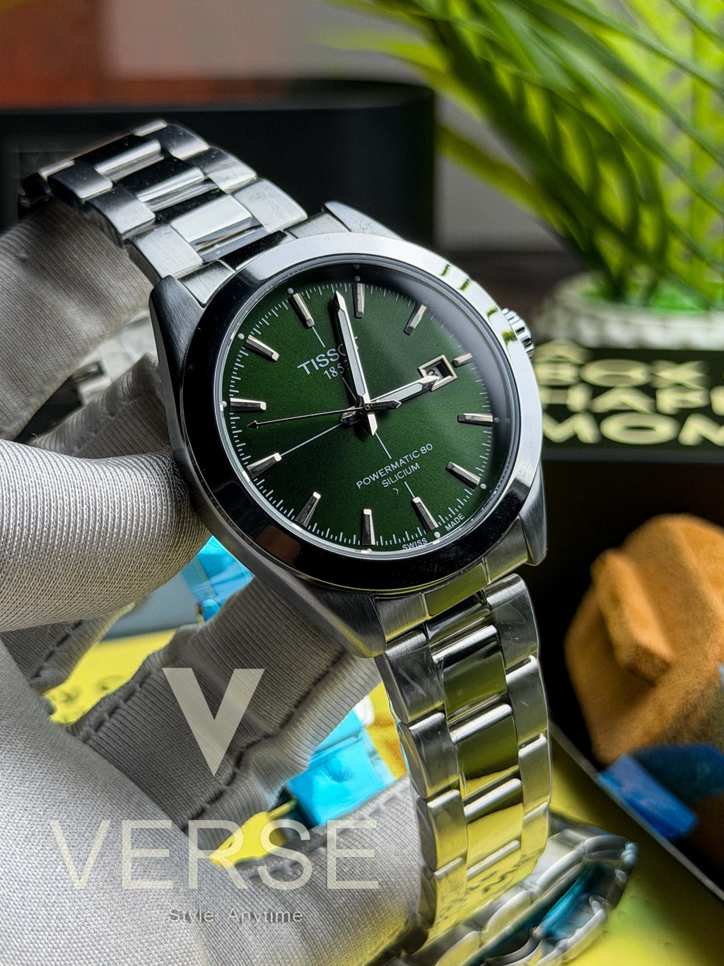 Tissot Gentleman Powermatic 80 Silicium | Emerald Green Sunray Dial - ( Semi Triple A ) - VERSE -