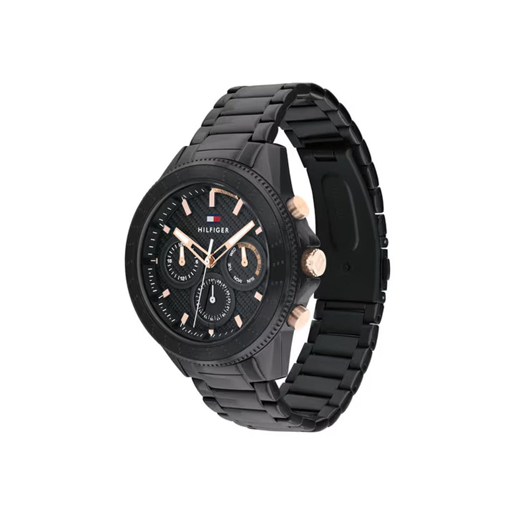 Tommy Hilfiger Aiden Multifunction Black Dial Black Stainless Steel Men's Watch | Tommy Hilfiger 1791858 - VERSE -