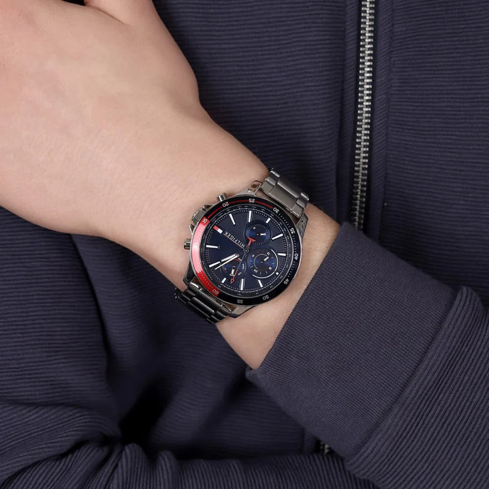 Tommy Hilfiger Bank Multifunction Blue Dial Stainless Steel Men’s Watch | Model 1791718 - VERSE - 