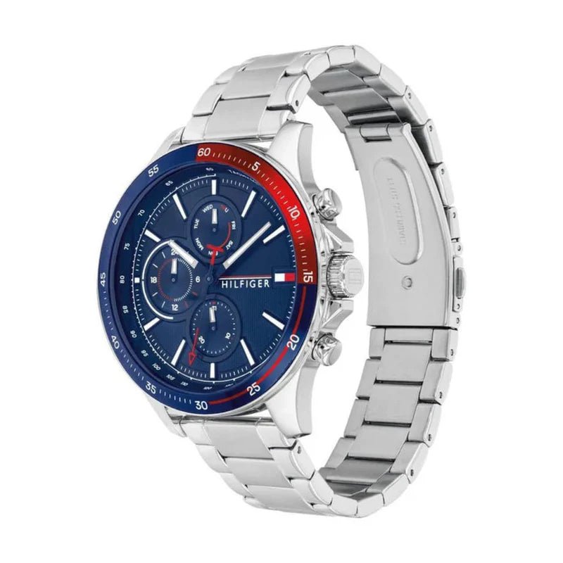 Tommy Hilfiger Bank Multifunction Blue Dial Stainless Steel Men’s Watch | Model 1791718 - VERSE - 