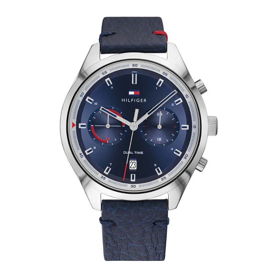 Tommy Hilfiger Bennett Multifunction Navy Leather Men’s Watch | Model 1791728 - VERSE - 
