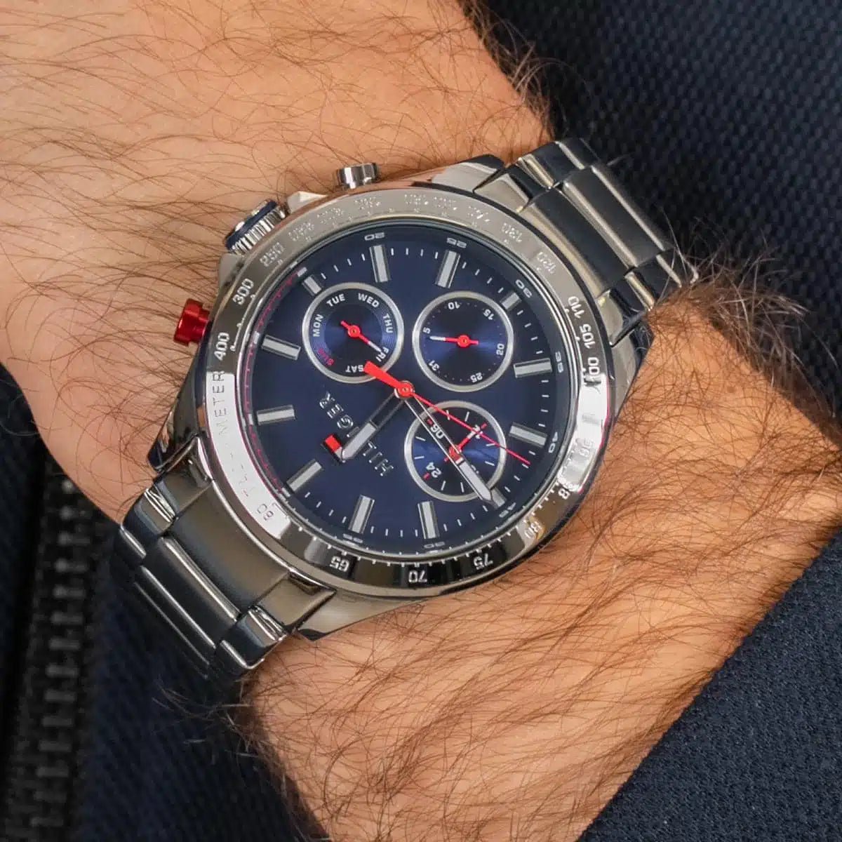 Tommy Hilfiger Hudson Multifunction Dark Blue Dial Stainless Steel Men's Watch | Tommy Hilfiger TH1791228 - VERSE -