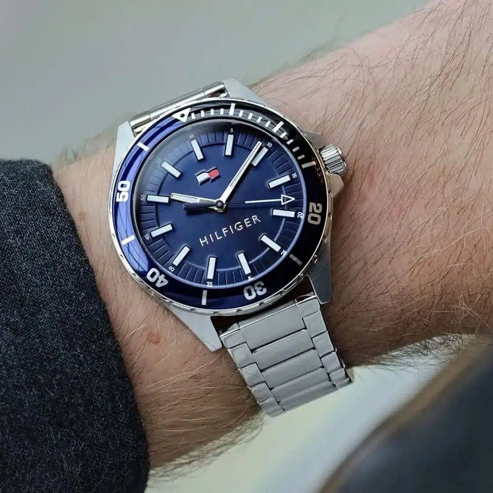 Tommy Hilfiger Logan Navy Blue Dial Stainless Steel Men's Watch | Tommy Hilfiger 1792012 - VERSE -