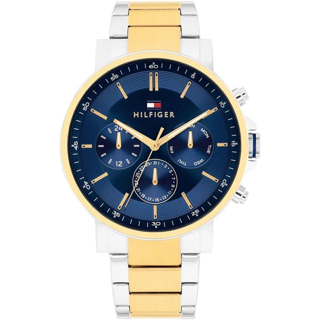 Tommy Hilfiger Tyson Multifunction Two-Tone Navy Blue Dial Stainless Steel Men's Watch | Tommy Hilfiger TH1710710 - VERSE -
