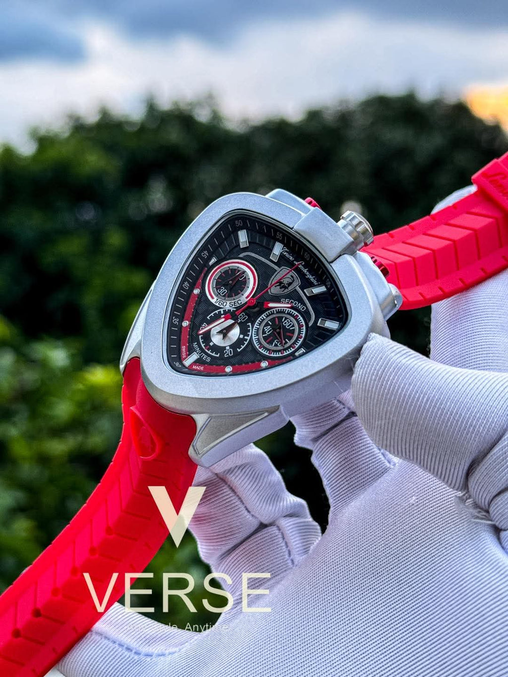 Tonino Lamborghini Chronograph | Red Belt Red Hands - ( Double A ) - VERSE - 